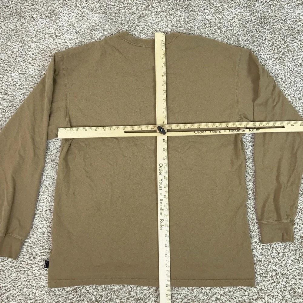Nike Shirt Mens Medium Brown Long Sleeve Pocket Logo Tee T Casual Loose Fit Club